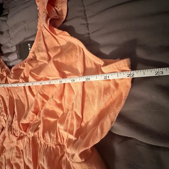 NWT Torrid Maxi Rayon Slub Ruffle Strap Tiered Dress in Peach Blossom Size 3X - Picture 7 of 12